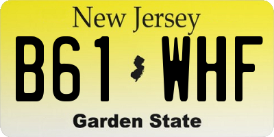 NJ license plate B61WHF
