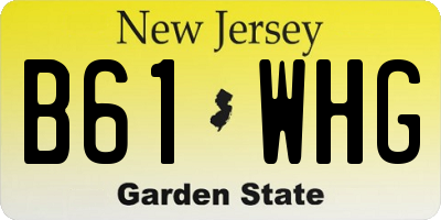 NJ license plate B61WHG
