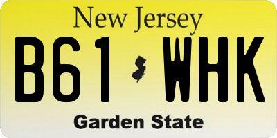 NJ license plate B61WHK