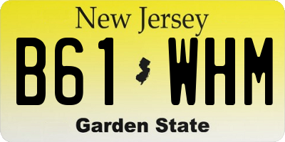 NJ license plate B61WHM