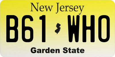 NJ license plate B61WHO