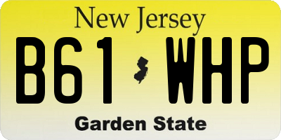 NJ license plate B61WHP