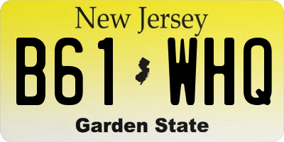NJ license plate B61WHQ