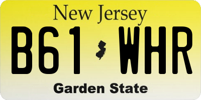 NJ license plate B61WHR