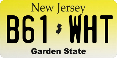 NJ license plate B61WHT