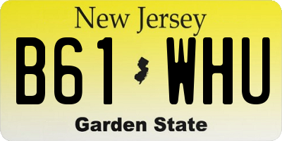 NJ license plate B61WHU