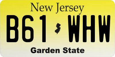 NJ license plate B61WHW