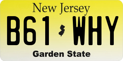 NJ license plate B61WHY