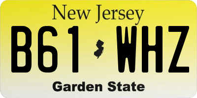 NJ license plate B61WHZ