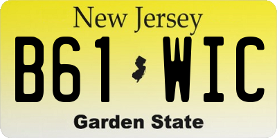 NJ license plate B61WIC