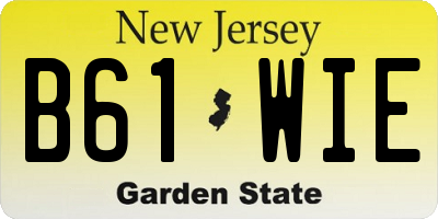 NJ license plate B61WIE