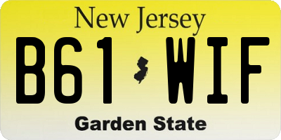 NJ license plate B61WIF