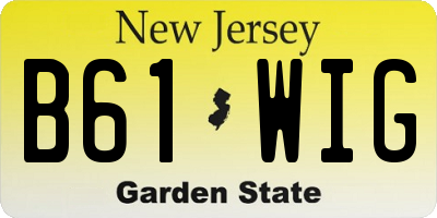 NJ license plate B61WIG