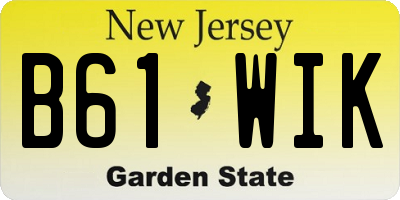 NJ license plate B61WIK