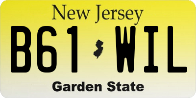 NJ license plate B61WIL