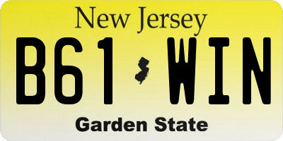 NJ license plate B61WIN