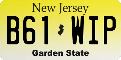 NJ license plate B61WIP