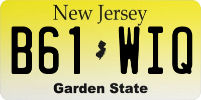 NJ license plate B61WIQ