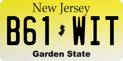 NJ license plate B61WIT