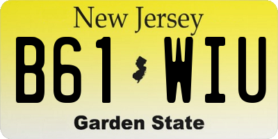 NJ license plate B61WIU