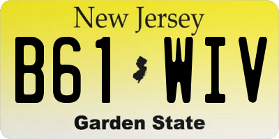 NJ license plate B61WIV