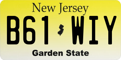 NJ license plate B61WIY