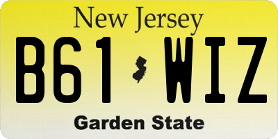NJ license plate B61WIZ