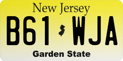 NJ license plate B61WJA