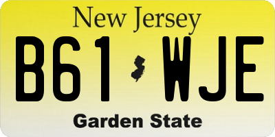 NJ license plate B61WJE