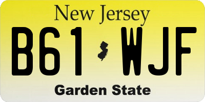 NJ license plate B61WJF