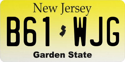 NJ license plate B61WJG