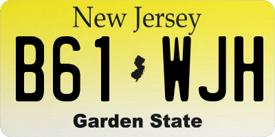 NJ license plate B61WJH