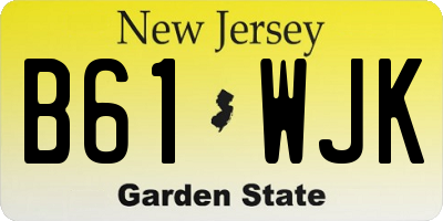 NJ license plate B61WJK