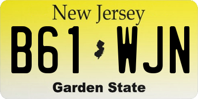 NJ license plate B61WJN