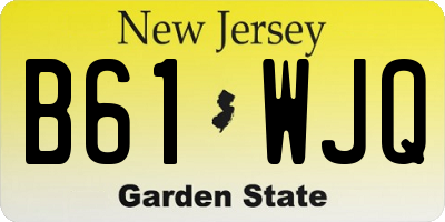 NJ license plate B61WJQ