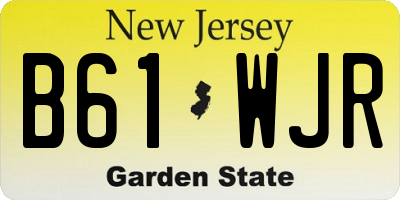 NJ license plate B61WJR