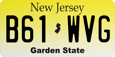 NJ license plate B61WVG