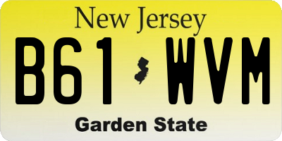 NJ license plate B61WVM