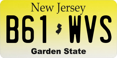 NJ license plate B61WVS
