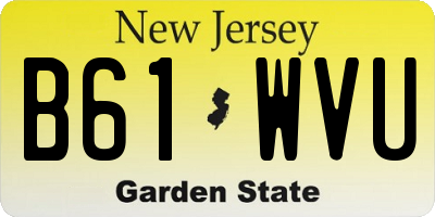 NJ license plate B61WVU