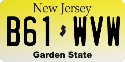 NJ license plate B61WVW