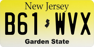 NJ license plate B61WVX