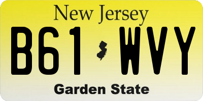 NJ license plate B61WVY