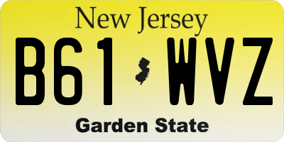 NJ license plate B61WVZ