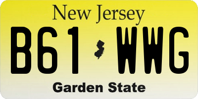 NJ license plate B61WWG