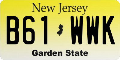 NJ license plate B61WWK