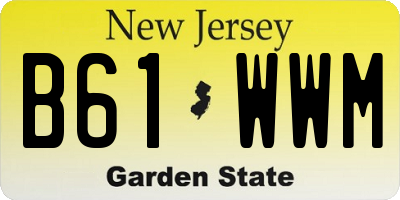 NJ license plate B61WWM