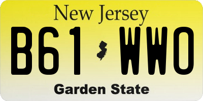 NJ license plate B61WWO