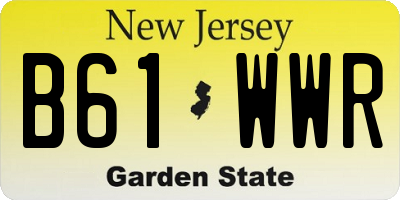 NJ license plate B61WWR