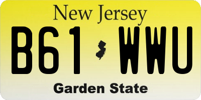 NJ license plate B61WWU